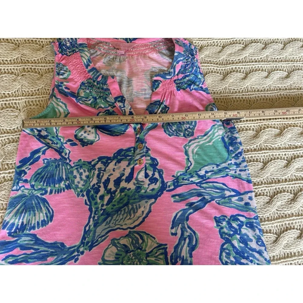Lilly Pulitzer Essie Princess‎ Pink Seashell Beach Sleeveless Dress V-Neck XS - Picture 9 of 11